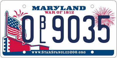 MD license plate 0BL9035