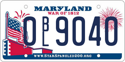 MD license plate 0BL9040