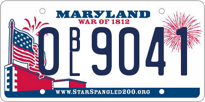 MD license plate 0BL9041