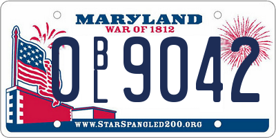 MD license plate 0BL9042