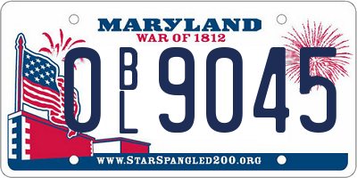 MD license plate 0BL9045
