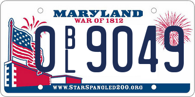 MD license plate 0BL9049