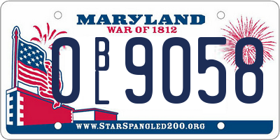 MD license plate 0BL9058