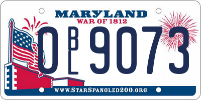 MD license plate 0BL9073