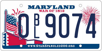 MD license plate 0BL9074