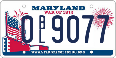 MD license plate 0BL9077