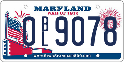MD license plate 0BL9078