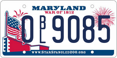 MD license plate 0BL9085