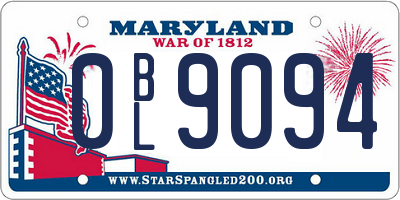 MD license plate 0BL9094