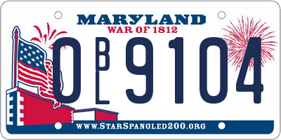 MD license plate 0BL9104