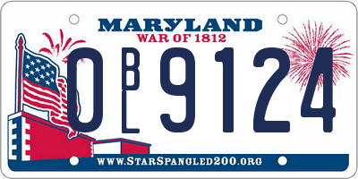 MD license plate 0BL9124