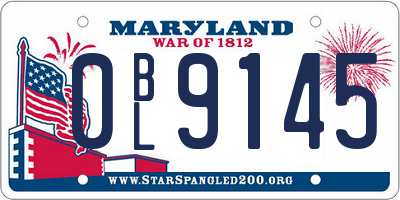 MD license plate 0BL9145