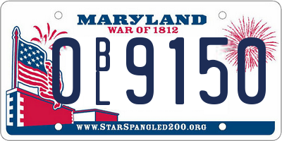 MD license plate 0BL9150