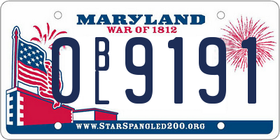 MD license plate 0BL9191