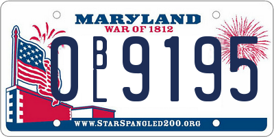 MD license plate 0BL9195