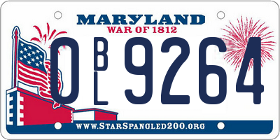 MD license plate 0BL9264