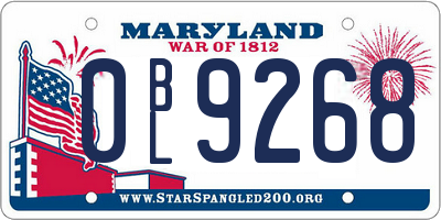 MD license plate 0BL9268