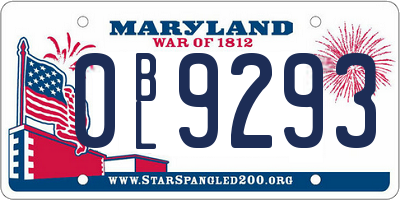 MD license plate 0BL9293