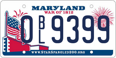 MD license plate 0BL9399