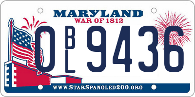 MD license plate 0BL9436