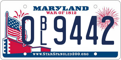 MD license plate 0BL9442