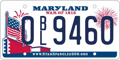 MD license plate 0BL9460