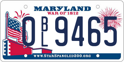 MD license plate 0BL9465