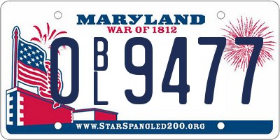 MD license plate 0BL9477