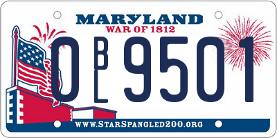 MD license plate 0BL9501