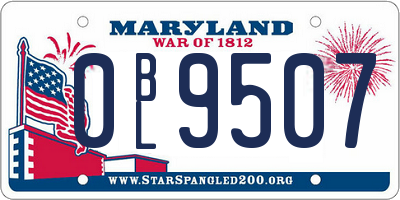 MD license plate 0BL9507