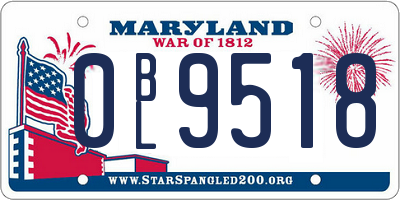 MD license plate 0BL9518