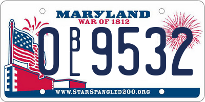 MD license plate 0BL9532