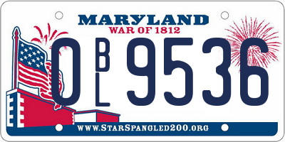 MD license plate 0BL9536