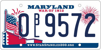MD license plate 0BL9572