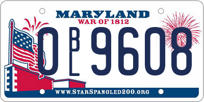 MD license plate 0BL9608