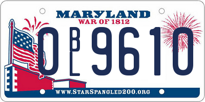 MD license plate 0BL9610