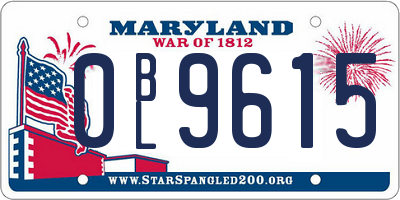 MD license plate 0BL9615