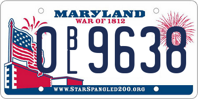 MD license plate 0BL9638