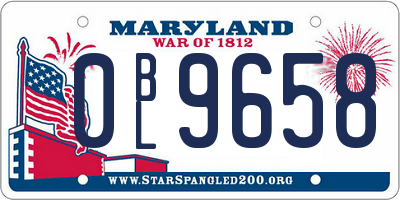 MD license plate 0BL9658