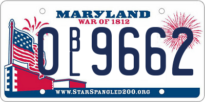 MD license plate 0BL9662
