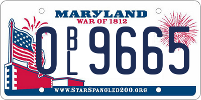 MD license plate 0BL9665