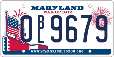 MD license plate 0BL9679