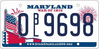MD license plate 0BL9698