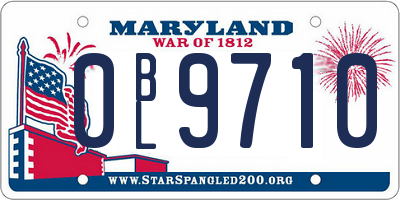 MD license plate 0BL9710