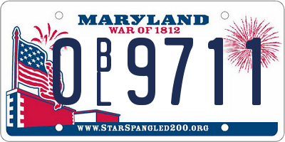 MD license plate 0BL9711