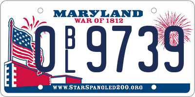 MD license plate 0BL9739