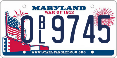 MD license plate 0BL9745