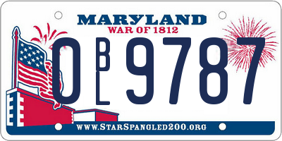MD license plate 0BL9787