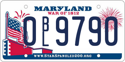 MD license plate 0BL9790