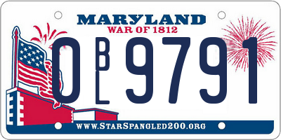 MD license plate 0BL9791